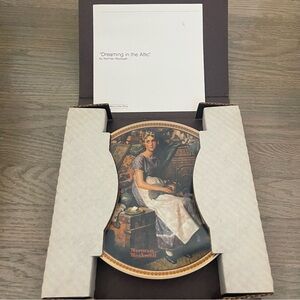 NEW Norman Rockwell "Dreaming in the Attic" Knowles Collector Plate Original Box